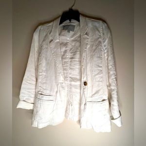 Pure Collection White Linen Jacket Size 4